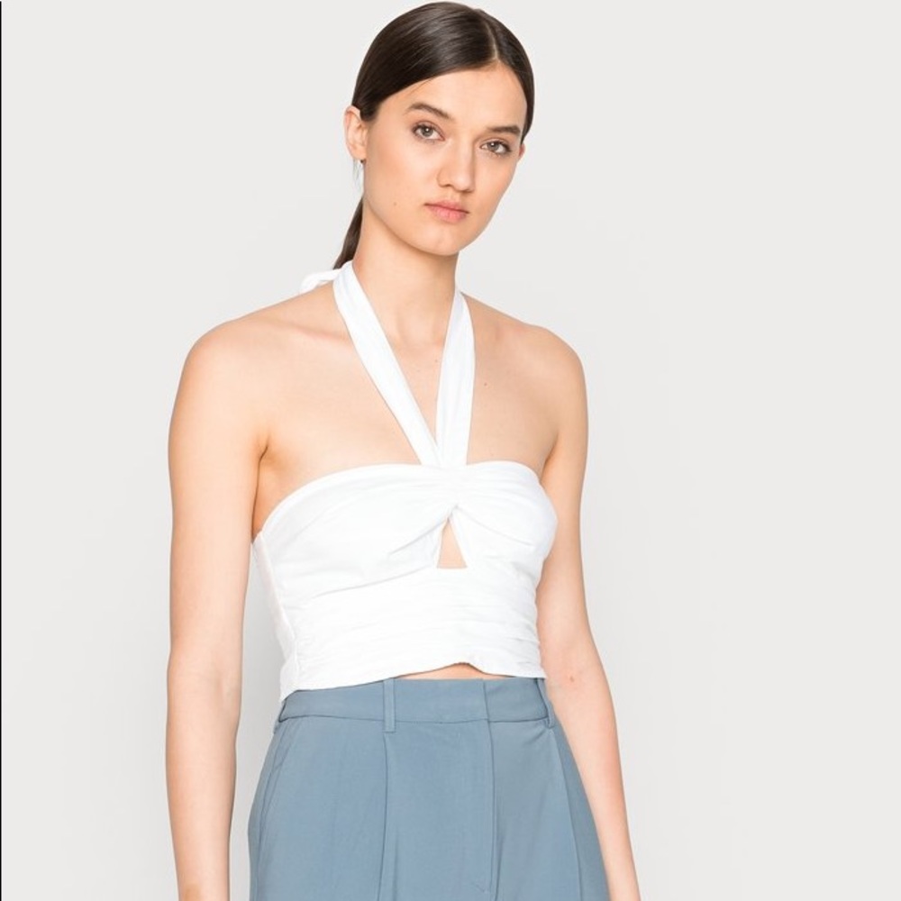 White Knotted Halter Top